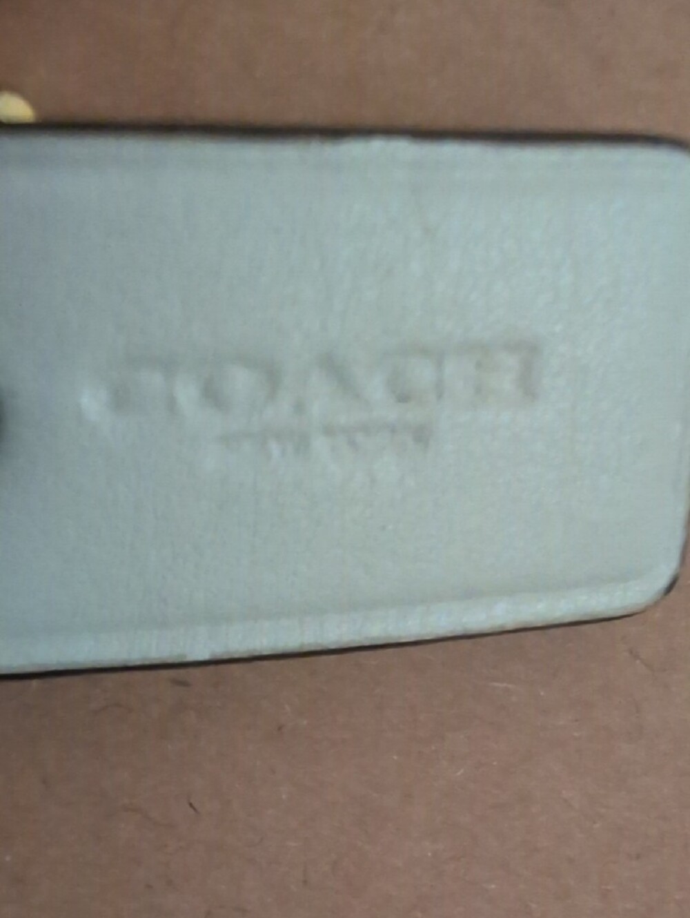 Coach White Leather Mini Tag with Original Gold Bead Chain - Picture 2 of 3